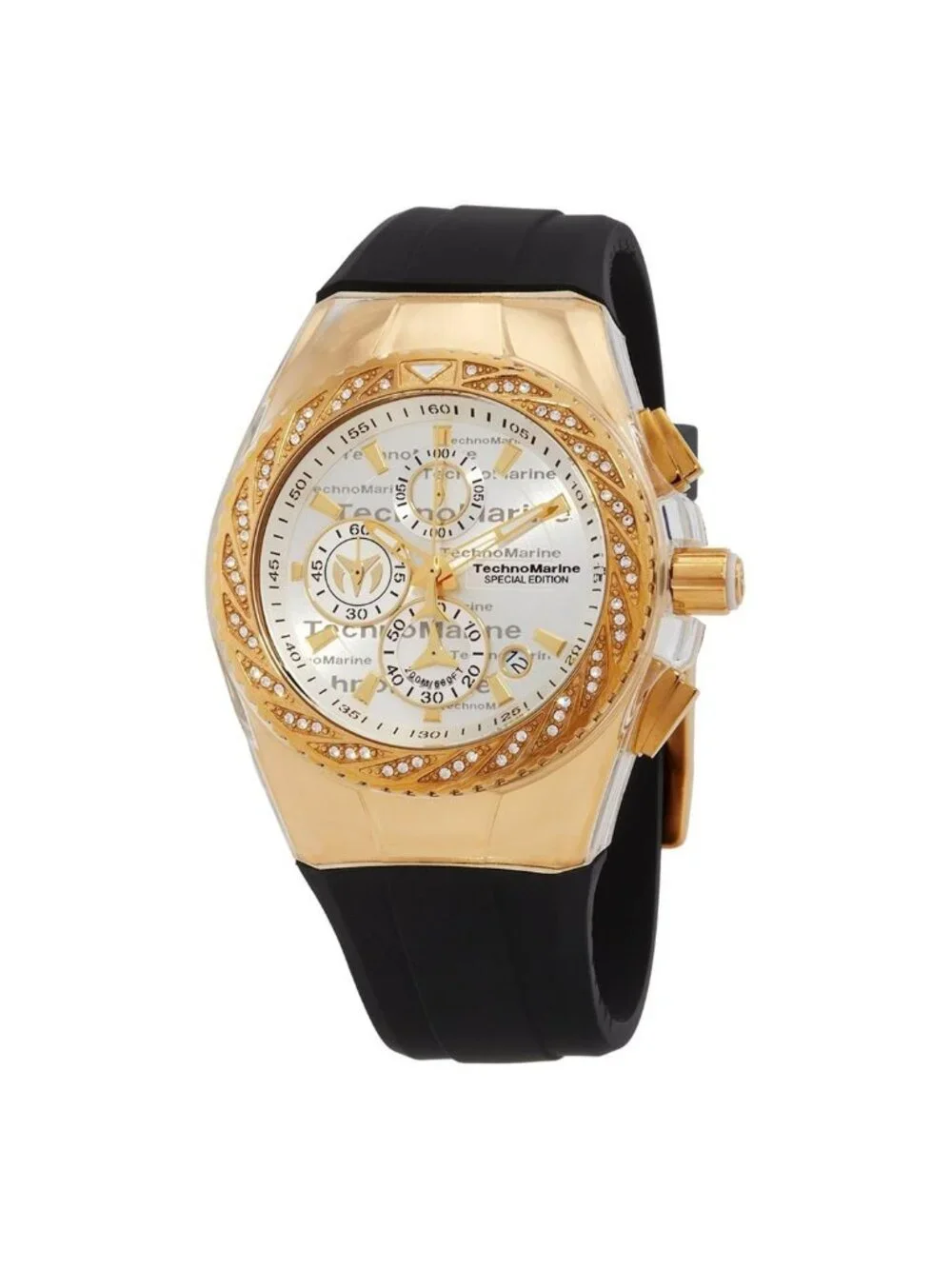 NWT Technomarine Special Edition Cruise Glitz Chronograph Quartz White Dial Men'